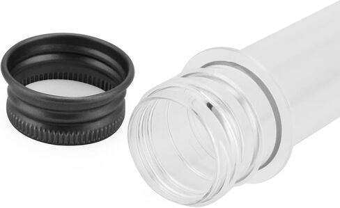 LEXININ 60 قطعة 40 مل أنابيب اختبار شفافة، أنابيب اختبار بلاستيكية مع أغطية لولبية سوداء، أنابيب بلاستيكية لديكور الزفاف الحرفي in Kuwait