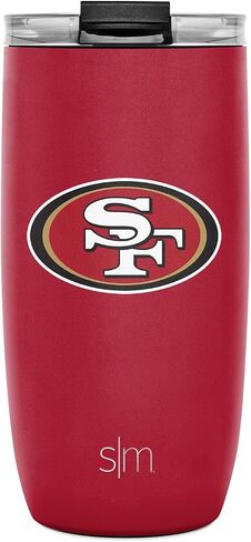 Simple Modern Officially Licensed NFL San Francisco 49ers 16oz Travel Coffee Tumbler with Flip Lid | Stainless Steel Cup | Football Gifts for Men, Women | Voyager Collection | San Francisco 49ers in Kuwait