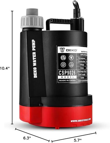 Sump Pump: DEKOPRO 1HP Submersible Pump for Pool Draining 3302GPH Stainless Steel Water Pump with Float Switch in Saudi Arabia