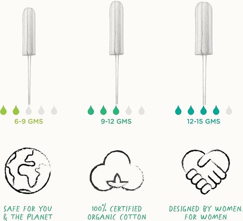 Oi Certified Organic Cotton Tampons | Box of 16 Super Tampons | Non-Applicator in Kuwait