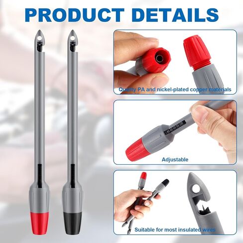 4pcs Wire Piercing Probe Kit, 7.48x0.79in Insulation Piercing Clip Wire Piercing Tool Piercing Probes for TP81 Multimeter Voltage Voltmeter Thermometer Testing(2mm, 4mm) in Saudi Arabia
