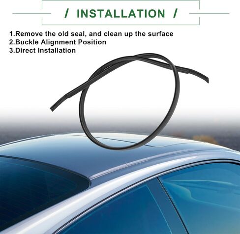 Motoforti Roof Sealing Strip, Weatherstrip Roof Trim Sunroof Seal, for Toyota Camry 2007-2011, Rubber, Right Side, No.7555506030, Black, 1pc in Saudi Arabia