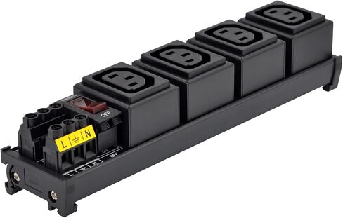 DIN السكك الحديدية جبل AC 250V IEC320 واحد C13 وحدة منفذ قطاع الطاقة، مع مفتاح الروك الحراري قاطع الدائرة الحرارية الزائد حامي (D-1588T) in Kuwait