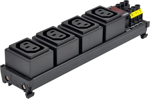DIN السكك الحديدية جبل AC 250V IEC320 واحد C13 وحدة منفذ قطاع الطاقة، مع مفتاح الروك الحراري قاطع الدائرة الحرارية الزائد حامي (D-1588T) in Kuwait