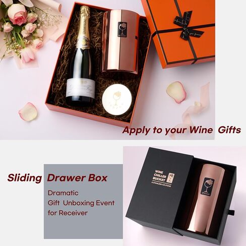 IPUJAN Wine Chiller Bucket with Stainless Ice Stone - Champagne Bucket for 750ml Single Bottle Cold up to 5 Hours - Iceless Insulated Double Walled White Wine Cooler Bucket in Saudi Arabia