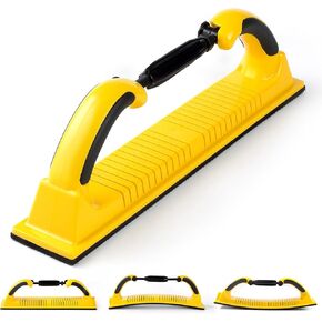 2-3/4" x 15-3/4" Adjustable Flex Longboard Hand Sanding File Block with Hook & Loop Backing Include 10PCS Mesh Sandpaper- Use Continuous Rolls or Sandpaper Sheets for Automotive, Woodworking