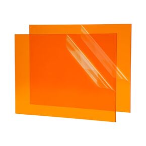 Orange Acrylic Sheet 12" x 16" x 1/8", 2 Pack UU&FIL Glossy Transparent Colored Cast Plexiglass Sheets for Laser Cutting, DIY Display Projects, Wall Decor, Signs, Crafts, Easy to Cut and Engrave