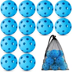 Coopay 12/100 Pack Baseball Practice Baseballs Plastic Hollow Soft Balls with a Drawstring Bag for Hitting, Baseball Training Indoor Outdoor Use
