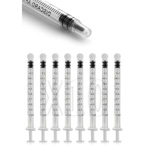 1ml Syringe for Liquid without Needle, Luer Slip Tip Syringes with Cap, 20-Pack Individual Sterilized Wrapped for Pet Feeding, Liquid, Oral, Scientific Labs
