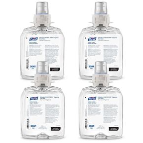 Purell Education Healthy SOAP Foam, Fragrance Free, 1250 mL Foam Soap Refill CS4 Push-Style Soap Dispenser (Pack of 4) - 5112-04