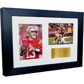 Kitbags & Lockers Brock Purdy San Francisco Super Bowl Autographed Signed 12x8 A4 Photo Photograph Picture Frame Football Poster Gift G, Black