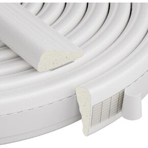 196 Inch Wedge-Shape Weather Stripping Windows and Doors Insulation,Self Adhesive Foam Anti-Collision Strip, Weatherstrip Tape for Soundproof Waterproof Wind Blocker,White