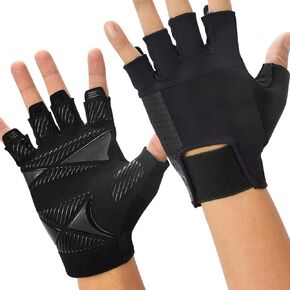 Padded Workout Gloves for Men and Women, Fingerless Weight Lifting Gloves with Excellent Grip Full Palm Protection Gym Gloves, Breathable Exercise Gloves for Fitness, Cycling, Training…