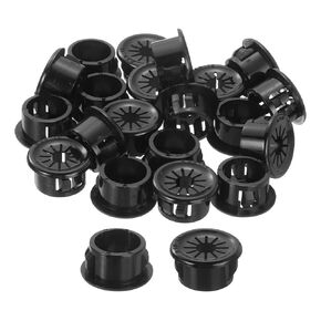 uxcell 20Pcs Cable Grommets, Snap Bushing Grommet for Holes with 1.1"(28mm) Mounting, Round Nylon Snap in Cable Desk Grommet for Cables and Cords Management, Black
