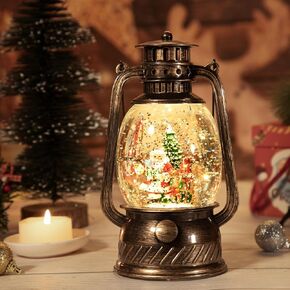 Christmas Decorations Christmas Lantern,Christmas Snow Globes,6-Hour Timer Christmas Decoration Lantern Snow Globe Lanterns Table Decoration Christmas Decorations Indoor Xmas Gifts (Pickup Truck)