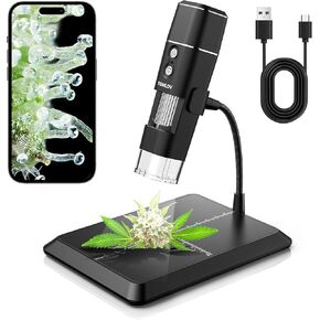 TOMLOV DM1 مجهر رقمي لاسلكي تكبير 50x-1000x مع حامل، واي فاي محمول باليد USB عالي الدقة للفحص المجهري للعملات المعدنية المكبر لكاميرا iPhone iPad Android والكمبيوتر in Kuwait