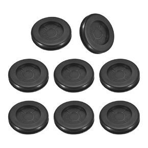 uxcell 12Pcs Rubber Grommets 1-1/8" (30mm) Drill Hole, 1" (25mm) ID Double Sided Hole Plugs Ring Gasket for Firewall Cable Wire Protecting, Black