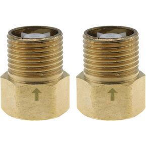 2PCS Gold 1/2 G Female to 1/2 G Male Check Valve Thread 3/4 Inch Diameter Brass Backflow Preventer for Water Heater Garden Hose Caravan Water Systems