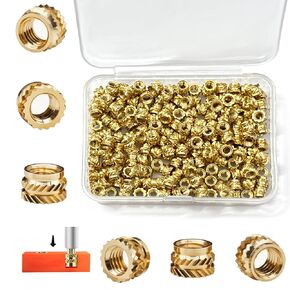 200 Pieces M3 Threaded Inserts for Plastic and 3D Printing Components, M3x4x5 mm Brass Metric Knurled Nuts，Heat Set Insert