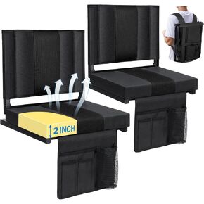 Stadium Seat,Portable Stadium seat Cushion with Back Support,Padded Folding Comfort Stadium Chair with Shoulder Strap,Bleacher Chairs Perfect for Sports Events