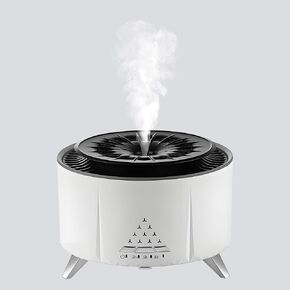 CAM2 4-in-1 White Noise Sound Machine-Sleep Trainer for Adults Baby,4 Soothing Sound&Bluetooth Connectable,with Flame Light Aromatherapy Machine Bedroom Humidifier,Jellyfish Spray,White