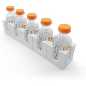 Insul-Stor Insulin Refrigerator Storage Caddy, Space Saving Insulin Vial Holder, Includes Adhesive Dot to Mount on Fridge Wall, Modular Design Snaps Together for Customized Storage (Set of 3 Units)