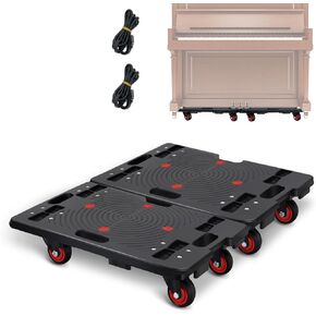 Uholan Set of Two Platform Hand Truck Splicing Cart Moving Handling Carfor Easy Storage 360° Swivel Wheels Pulling Goods Mute Portable Load Bearing 660lb
