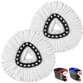 HOMEXCEL Mop Replacement Heads Compatible with O-Cedar EasyWring Spin Mop 6 Pack-Washable Microfiber Spin Head Refills-Easy Cleaning Mop Head Replacement