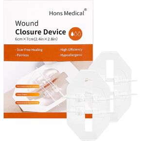 Emergency Wound Closure Strip 2PCS Wound Closure Kit Zip Stitch Wound Closure Device Laceration Closure Kit Wound Closure Glue Bandages Sutures to Close The Cut 6X7CM