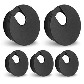 5pcs 1-3/8 Inch Desk Grommet, Plastic Desk Hole Cover, Black Cable Hole Cover, Desk Hole Grommet for Wire Cord Organizing Office Computer Desk