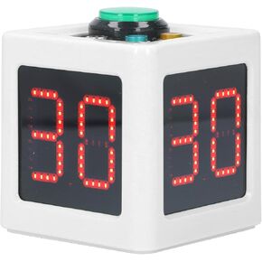 Pieces Cube Timers, Countdown Stopwatch for Private Poker Chess Casinos, Workout Timer and Game Timer for Time Management, Cube Timer for Studying, Cooking (White)