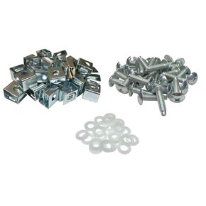 RackGold® Zinc 10-32 Cage Nut & Screws w/Washers 25-Pack - USA Made