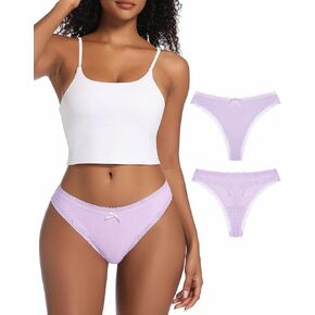 Niidor Seamless Underwear Women Pack, No Show Lace Thongs Underwear For Women, Sexy Panties G String Soft Tangas
