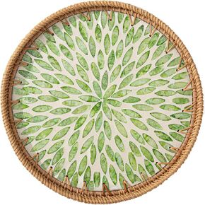 11.8 inch Round Rattan Tray, Woven Tray, Wicker Tray, Tray Decor, Coffee Table Tray, Wall Decor, Mid Century Modern Decor