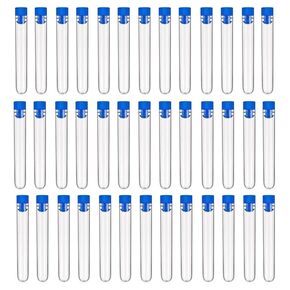 100 Pack 5ML Test Tubes with Caps Plastic Clear Graduated Vial Sample Storage Container Testing Tube for Scientific Experiment Halloween Lab Essentials Plant Propagation Water Check