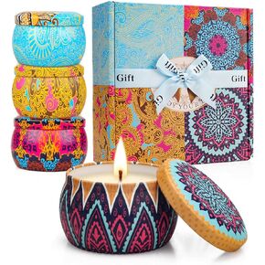 Christmas Scented Candles Gift Set, 12 Pack Christmas Candles Gifts for Women, 240 Hour Long Lasting Soy Wax Aromatherapy Candle Set, Ideal Christmas Gifts for Mom Wife Friend Present