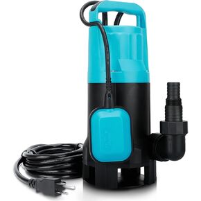 Sump Pump 1.3HP Submersible Water Pump 5280GPH Clean/Dirty Water Switching Utility Pump With Automatic Float Switch,Portable Backup Pump for Lake,Pool,Spa,Pond,Hot tub,Water Tank 20ft Cord