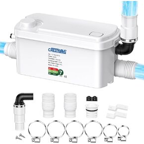 250W High-Efficiency Sewerage Pump/Sink Pump, Basement Pump for Upflush Toilet for Basement, Upflush Sump Pump for Basement, Kitchen, Sink, Shower, Bathtub, Laundry, and RV Sewage Systems