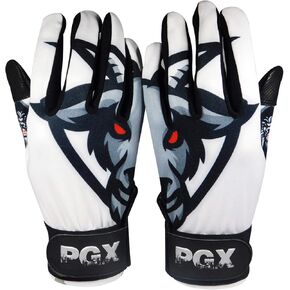 Youth Batting Gloves for Sports Players - C1COOP G.O.A.T. | White/Black