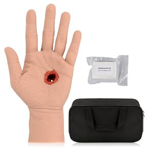 BleedingSim GSW Through Hand Wound Packing Training Kit, Stop The Bleed Training Kit, Bleed Control Kit for Medical Classes - Light