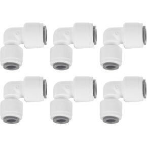 uxcell 3Pcs Push to Connect Fittings, 5/16" OD x 3/8" OD Air Hose Fittings Tube&Hose&Pipe Quick Connect Fitting Plastic 90 Degree Elbow Union Coupling for RO Water System, White (8-10mm)