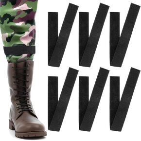 6Pcs Boot Straps for Cowboy Boots, Elastic Boot Blousers Military Ankle Strap, Adjustable Boot Bands Blousing Straps, 2-6'' Boot Snake Boot Leg Straps for Gardening Hiking Hunting Cycling Fishing