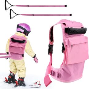 JIANWEI Ski Harness Trainer for Kids, Kids Ski Shoulder Harness Leash Teach Your Child The Speed Control of Skiing and Snowboarding with Backpack for Age 2-8