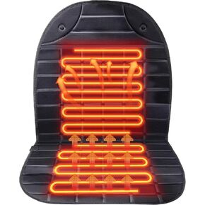 Heated Seat Cover,1 Minute Fast Heating,2 Heat Settings,UL Listed Heated Seat Warmer Cushion Black, Long Straps Design.