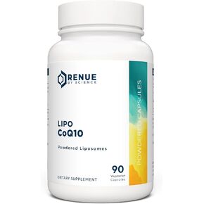 Renue By Science CoQ10 - Coenzyme Q10 as Ubiquinol CoQ10 | High Strength Liposomal CoQ10 200mg Supplement | 90 Co Q10 Capsules | Non-GMO & Allergen Free | Made in The USA Third-Party Tested