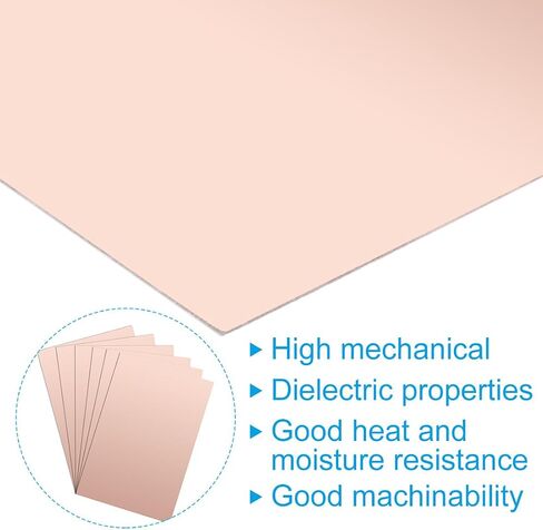 PATIKIL 8x12 inch Double Sided Copper Clad Laminate PCB, 4 Pcs 0.8mm Thickness FR4 Copper Plated Universal Circuit Prototype Board for Etching DIY PCB Kit in Saudi Arabia