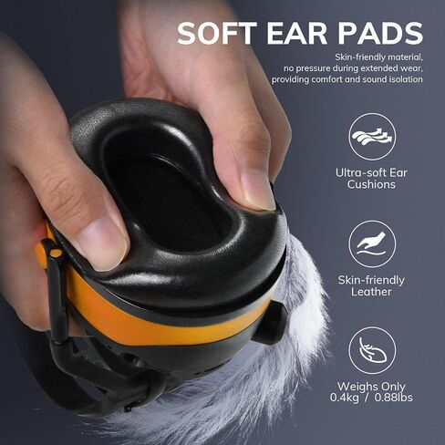 Bluetooth 5.0 Hearing Protection Rechargeable Ear Headphones, 29dB NRR Safety Noise Reduction EarMuffs 36H Playtime for Lawn Mower, Construction, Workshops, Mowing With Radio Yellow in Saudi Arabia