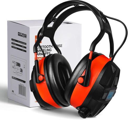 Bluetooth 5.0 Hearing Protection Rechargeable Ear Headphones, 29dB NRR Safety Noise Reduction EarMuffs 36H Playtime for Lawn Mower, Construction, Workshops, Mowing With Radio Yellow in Saudi Arabia