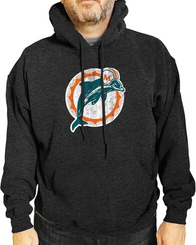 Team Fan Apparel NFL Adult Unisex Modern Throwback Ultra Soft Fleece Hooded Sweatshirt, Heathered Football Hoodie in Saudi Arabia