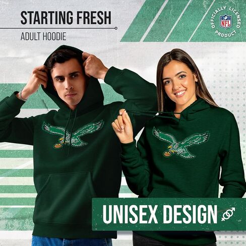 Team Fan Apparel NFL Adult Unisex Modern Throwback Ultra Soft Fleece Hooded Sweatshirt, Heathered Football Hoodie in Saudi Arabia